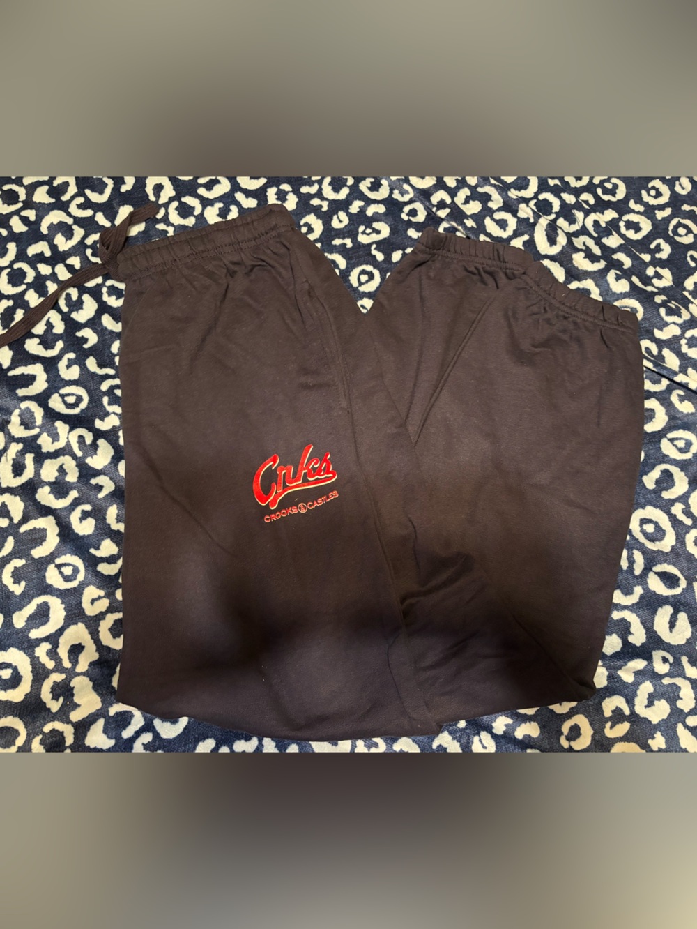 Crooks & Castles Black Men's Athletic Shorts with Red Logo